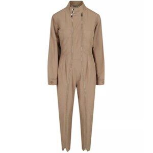 STELLA MCCARTNEY Alma All In One Jumpsuit Sz 38 (US S) Tan Long Sleeve Zip Up